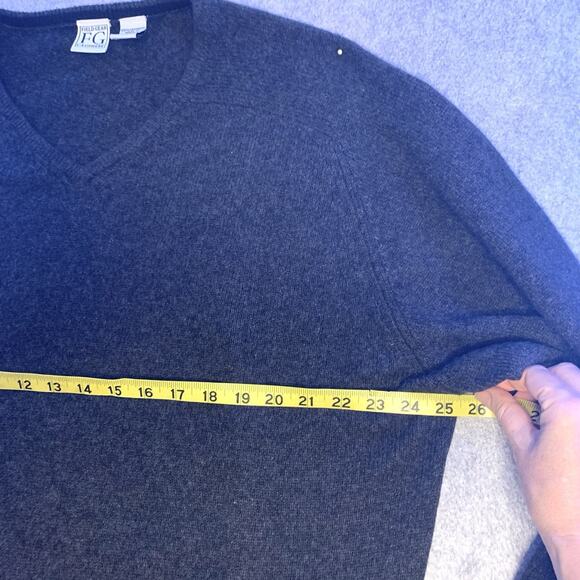 Field Gear Cashmere Sweater Mens, Dark Gray Size L, V Neck Pullover Quiet Luxury - Picture 6 of 9